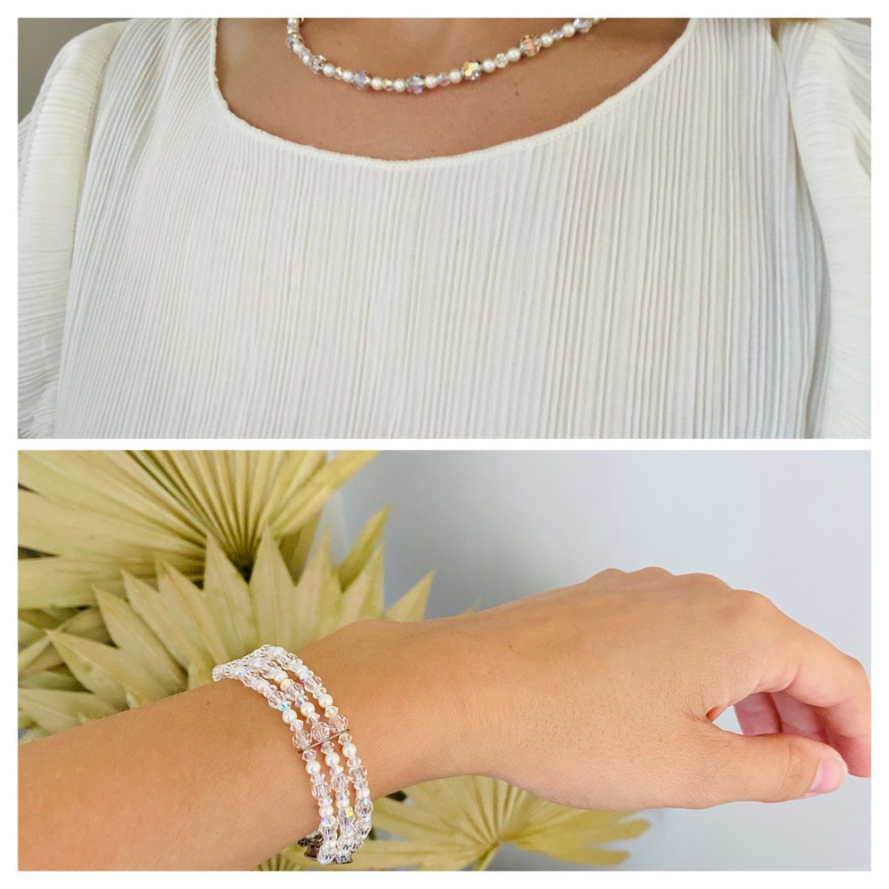 Handmade Swarovski Crystal Necklace & Bracelet Set